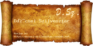 Décsei Szilveszter névjegykártya