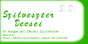 szilveszter decsei business card