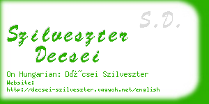 szilveszter decsei business card